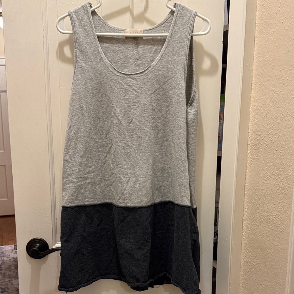 Altar’d Stare Gray and Black Colorblock Tank Top dress